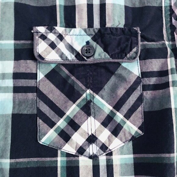 Guess LA Dillon Shirt XS Plaid Slim-Fit Long Sleeve Button Down Chambray - Picture 7 of 13